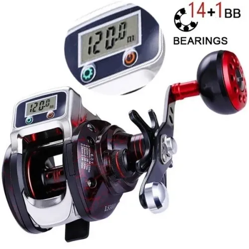Carretilha de Pesca com Display Digital Perfil Baixo LS3000 com pequenas manchas e riscos 