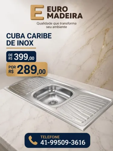 Cuba de Inox para pia - Novo