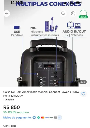 Caixa de som mondial