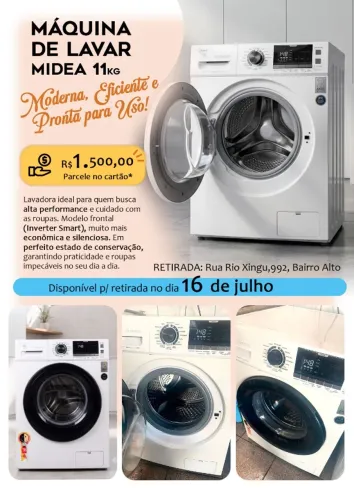 Máquina de LAVAR ROUPA abertura frontal 11kg