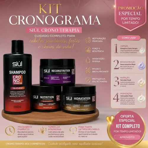 Kit cabelo saudável, cronoterapia 