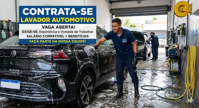 Contrato lavador para estética automotiva somente com Experiência