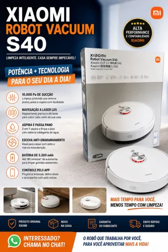 Xiaomi Robot Vacuum S40 10.000Pa LDS - Novo na Caixa ?