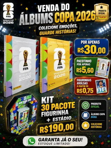 Álbum Copa do Mundo 2026 Panini + Figurinhas e Kits | Original