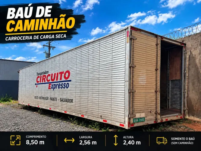 Baú de Caminhão 8,50m - Carroceria de Carga Seca