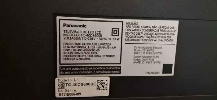 Tv Panasonic de 43 polegadas.