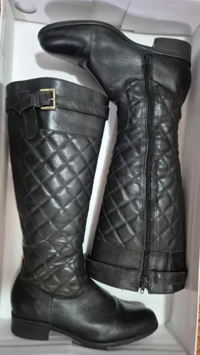 bota de couro montaria feminina preta 35