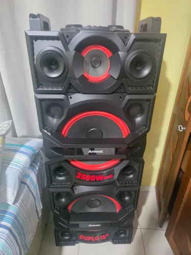 CAIXA DE SOM AMVOX 2500 TERREMOTO MAIS 3 MICROFONE