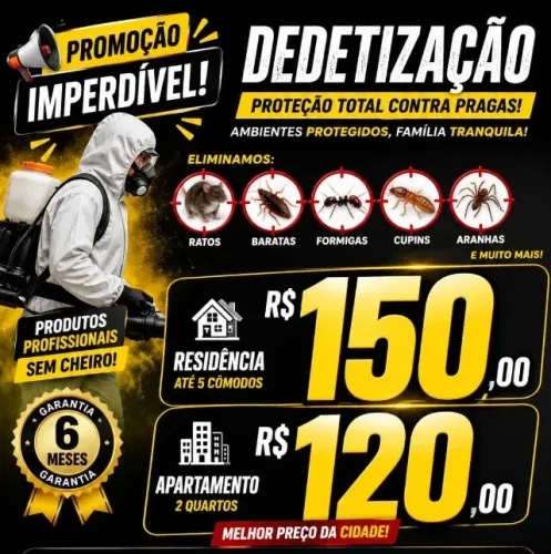 Dedetização promoção residência e apartamentos!
