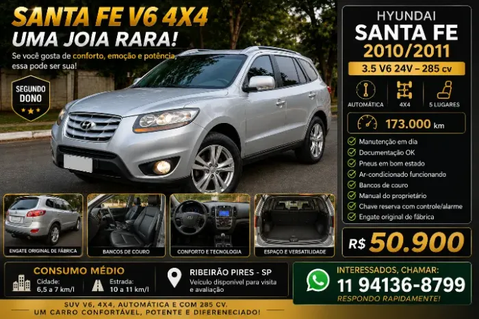 Hyundai Santa Fe GLS 3.5 V6 4X4 Tiptronic 2011
