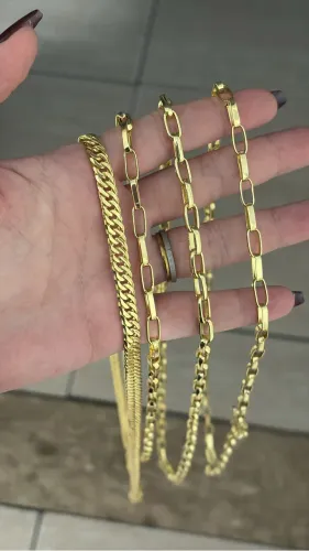 Correntes banhadas a ouro 18k unidades a partir de R$130