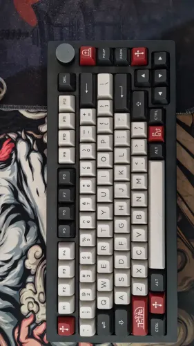 Teclado gamer mecânico akko 5075b drácula