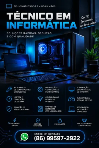 Técnico em informática atendimento a domicíliar e virtual