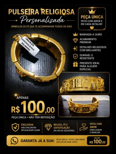 Bracelete banhado a ouro