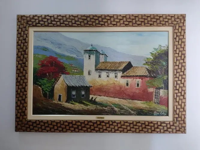 Quadro Igreja do interior Óleo sobre tela