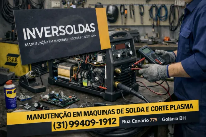 Manutenção em máquinas de solda MIG, TIG, ELETRODO e PLASMA 