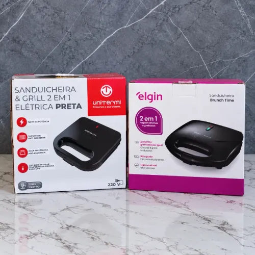 Sanduicheiras e Grill Elétrico 2 em 1