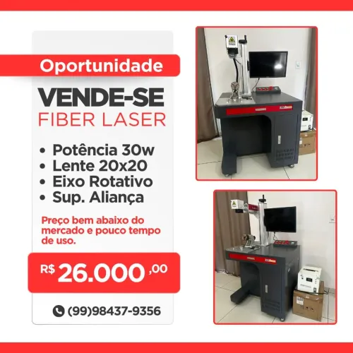 Máquina Fiber Laser 30W completa Seminova