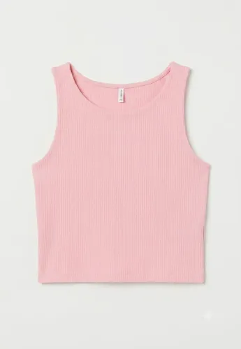 Cropped Regata Canelado Rosa Claro - Perfeito Estado