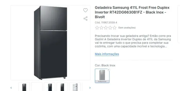 Geladeira 411 litros 