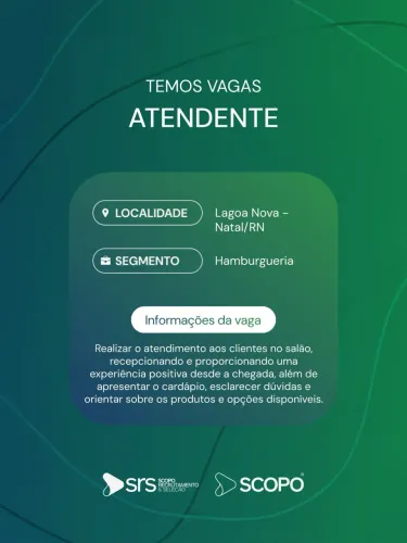 Vaga para Atendente