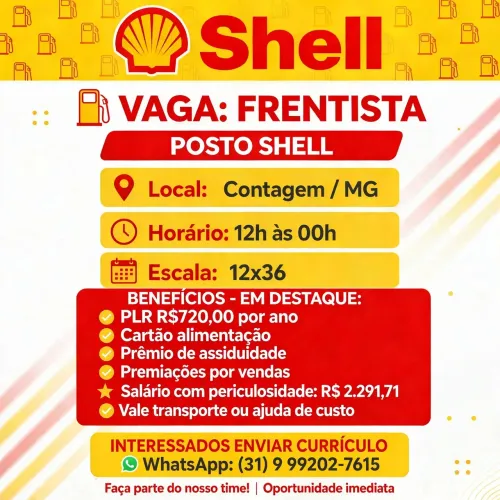 Vaga de frentista, rede Caffe da terra!
