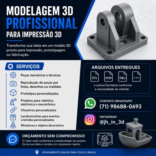 MODELAGEM 3D PROFISSIONAL PARA IMPRESSÃO 3D