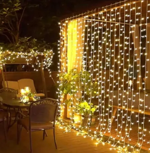 Cortina de Led - Luz Amarela