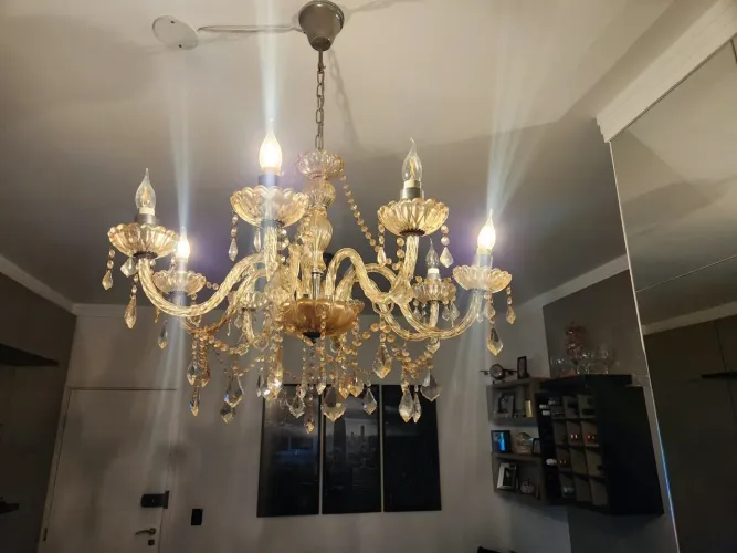 Lustre Candelabro cristal 8 braços