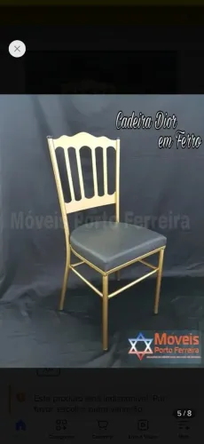 Cadeira Dior Em Ferro Dourado