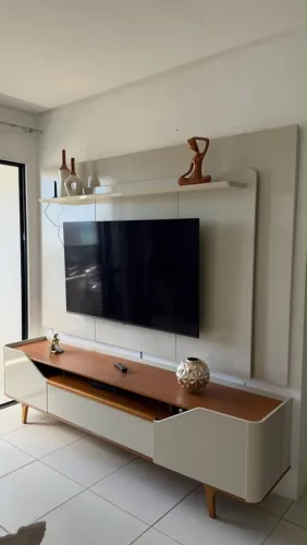 Estante de sala, rack com painel
