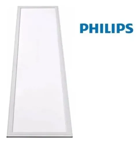 Painel Plafon luminária Philips de Led de embutir retangular 120x30cm 41W branco quente.
