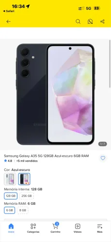 Galaxy A35g 128gb/ 6gb de ram