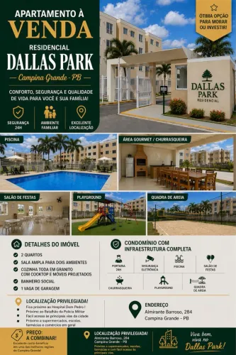 Vendo apartamento no Dallas Parck no bloco A o melhor bloco do condomínio 
