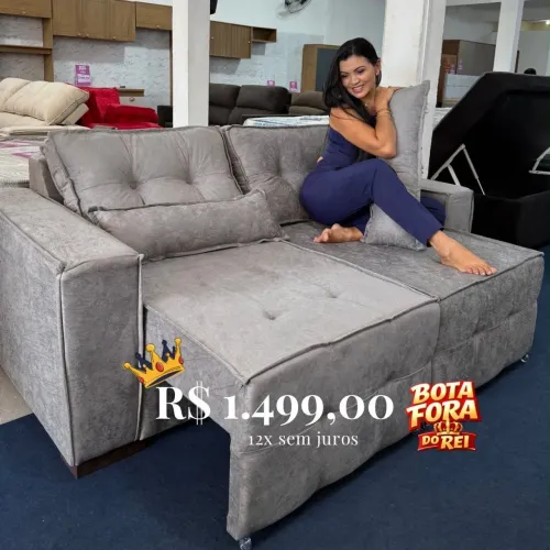 Sofá Retrátil R$1499 à Vista | Frete Grátis + 12x Sem Juros