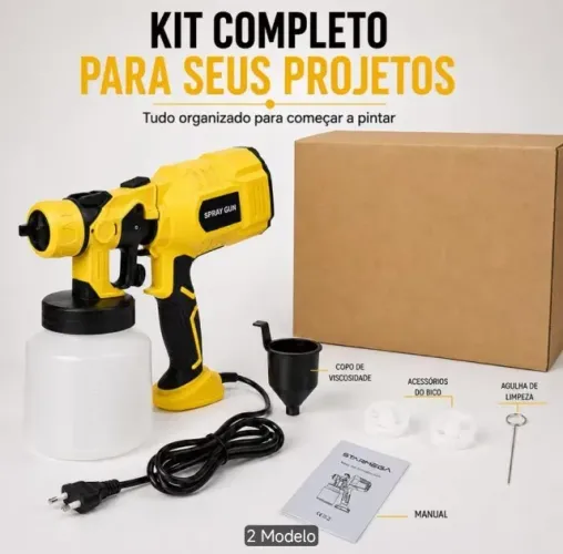 Pistola de pintura elétrica a jato, 127V Novo