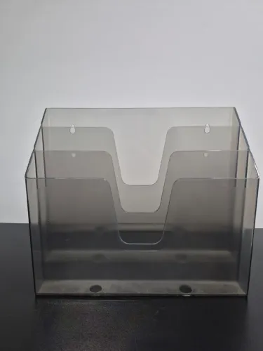 Organizador triplo horizontal acrílico mesa parede