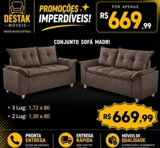 Conjunto sofá Madri (Pague na entrega)
