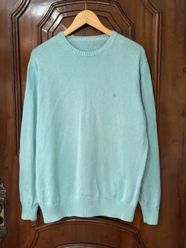 suéter brooksfield verde menta masculino 