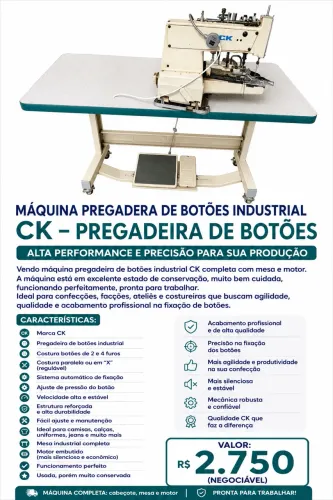 Máquina botoneira industrial CK