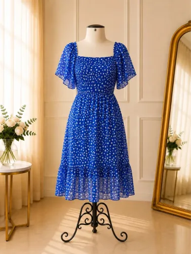 Vestido no tecido chiffon
