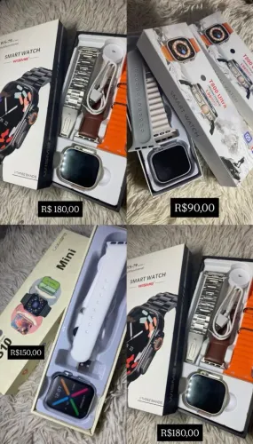 Relógio smartwatch, novos na caixa e com precinho que cabe no seu bolso?.