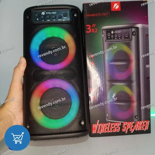 Caixa de som Bluetooth - com led RGB e som de qualidade e potência 