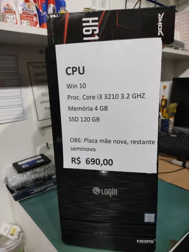 CPU core i3, 4 gb, SSD 120 gb