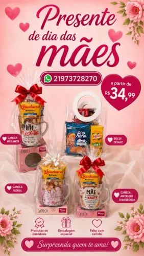Cestas de dias das mães, aniversário, comemorações 