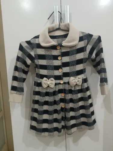Vestido infantil xadrez com lacinhos