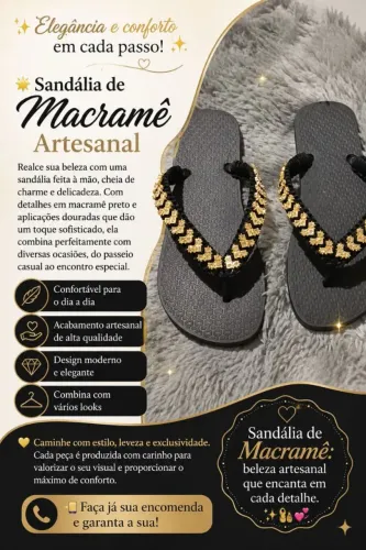 Sandália de macramê