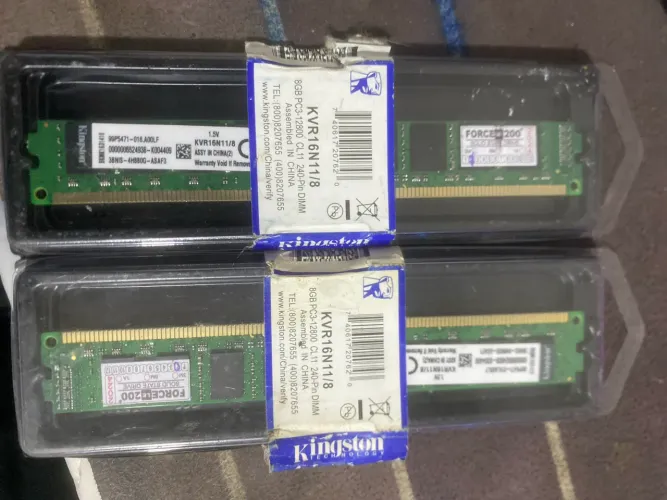 Memórias kingston ddr3 8 GB pc3-12800