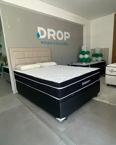 Colchão CASAL PADRÃO Preto Elegant Superpocket Ortobom + Base Baú Courino Preto