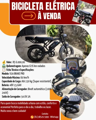 Bicicleta elétrica V20 BRAKE pro
